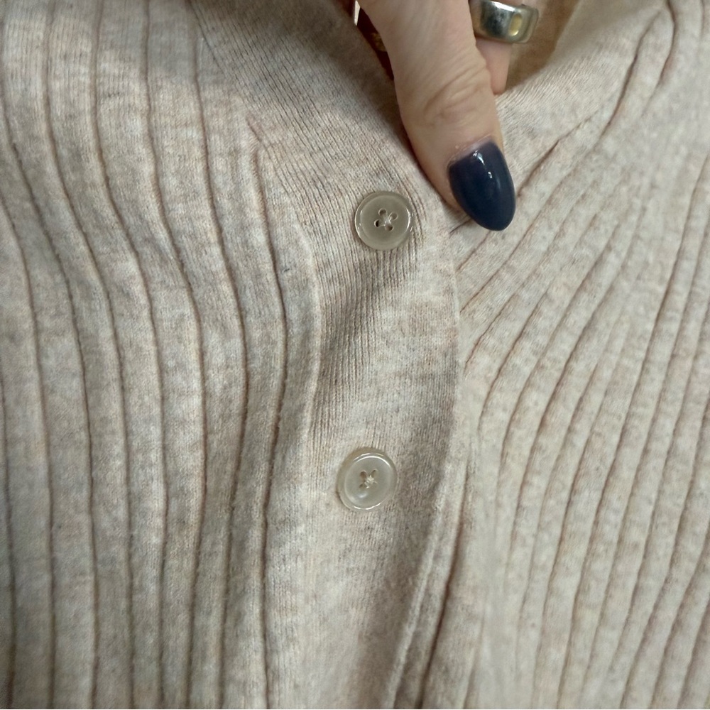 Universal Thread Light Beige Ribbed Cardigan - Picture 2 of 3
